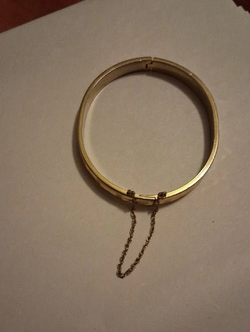 Gold-Tone Textured Hinged Bangle Bracelet